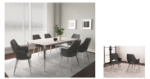 Picture of Rectangle 40 x 70 White Sintered Stone Table Top and 40 x 70 Chrome Table Base