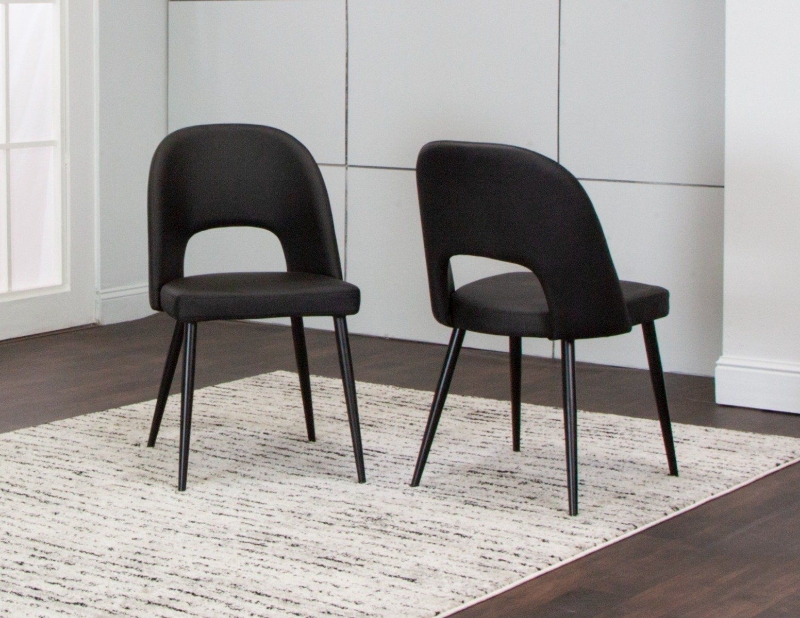 Picture of Black Polyurethane Chair - Matte Black Frame