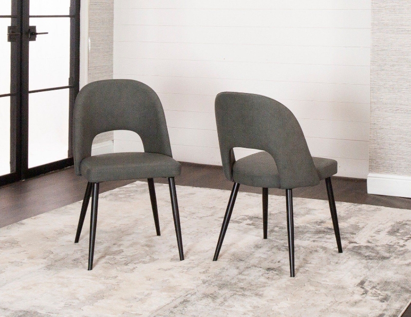 Picture of Charcoal Polyurethane Chair - Matte Black Frame