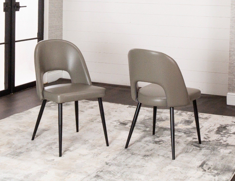 Picture of Mushroom Polyurethane Chair - Matte Black Frame
