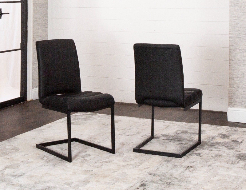 Picture of Black Polyurethane Chair - Matte Black Frame