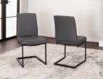 Picture of Charcoal Polyurethane Chair - Matte Black Frame