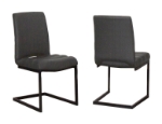 Picture of Charcoal Polyurethane Chair - Matte Black Frame