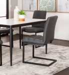 Picture of Charcoal Polyurethane Chair - Matte Black Frame