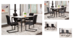 Picture of Charcoal Polyurethane Chair - Matte Black Frame