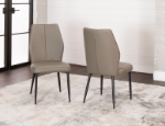 Picture of Mocha or Charcoal Polyurethane Side Chair - Matte Black Frame