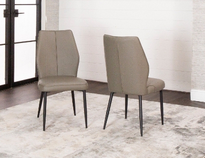 Show details for Mocha Polyurethane Side Chair - Matte Black Frame Picture of Mocha Polyurethane Side Chair - Matte Black Frame