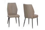 Picture of Mocha or Charcoal Polyurethane Side Chair - Matte Black Frame