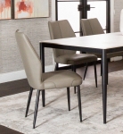 Picture of Mocha or Charcoal Polyurethane Side Chair - Matte Black Frame