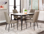Picture of Mocha or Charcoal Polyurethane Side Chair - Matte Black Frame