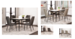 Picture of Mocha or Charcoal Polyurethane Side Chair - Matte Black Frame