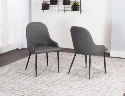 Show details for Charcoal Polyurethane Chair - Matte Black Frame Picture of Charcoal Polyurethane Chair - Matte Black Frame