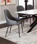 Picture of Charcoal Polyurethane Chair - Matte Black Frame