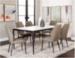 Picture of Rectangle 40 x 70 White Sintered Stone Table Top and 40 x 70 Black Table Base