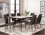 Picture of Rectangle 40 x 70 White Sintered Stone Table Top and 40 x 70 Black Table Base