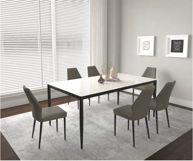 Lounge Around. 40 x 70 Super White Glass Top and Black Table Base