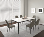 Picture of Mocha or Charcoal Polyurethane Side Chair - Matte Black Frame