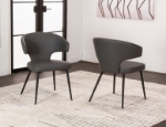 Picture of Charcoal Polyurethane Chair - Matte Black Frame