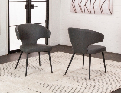 Show details for Charcoal Polyurethane Chair - Matte Black Frame Picture of Charcoal Polyurethane Chair - Matte Black Frame