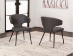 Picture of Charcoal Polyurethane Chair - Matte Black Frame
