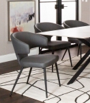 Picture of Charcoal Polyurethane Chair - Matte Black Frame