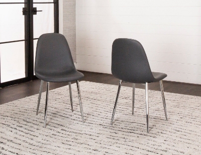 Show details for Charcoal Polyurethane Chair - Chrome Frame Picture of Charcoal Polyurethane Chair - Chrome Frame