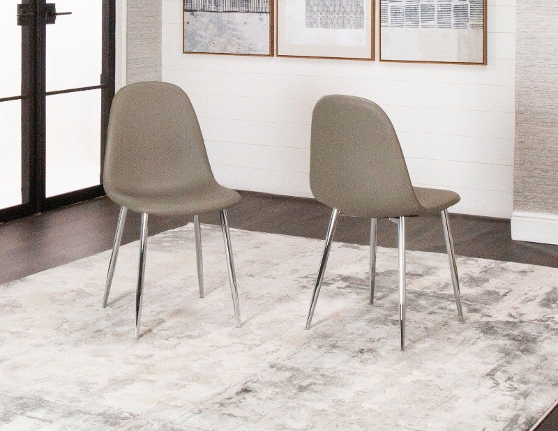 Picture of Mocha or Charcoal Polyurethane Chair - Chrome Frame
