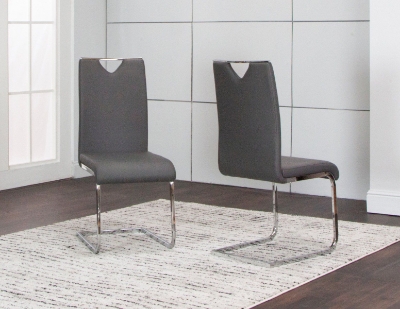 Show details for Charcoal Polyurethane Chair - Chrome Frame Picture of Charcoal Polyurethane Chair - Chrome Frame