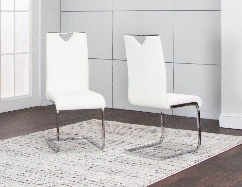Picture of White Polyurethane Chair - Chrome Frame