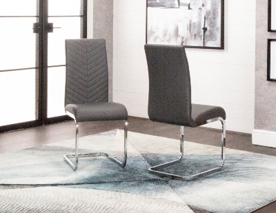 Show details for Charcoal Polyurethane Chair - Chrome Frame Picture of Charcoal Polyurethane Chair - Chrome Frame