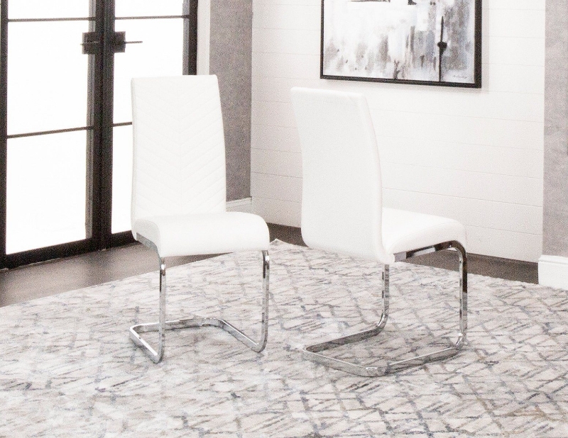 Picture of White Polyurethane Chair - Chrome Frame