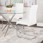 Picture of White Or Charcoal Polyurethane Chair - Chrome Frame