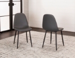 Picture of Charcoal Polyurethane Chair - Matte Black Frame