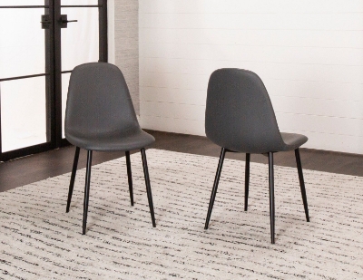 Show details for Charcoal Polyurethane Chair - Matte Black Frame Picture of Charcoal Polyurethane Chair - Matte Black Frame