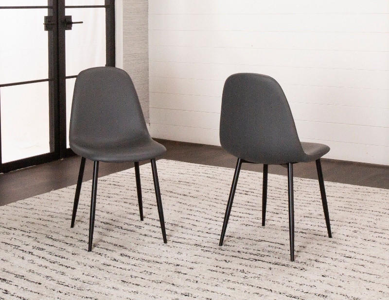 Picture of Charcoal Polyurethane Chair - Matte Black Frame