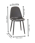 Picture of Charcoal Polyurethane Chair - Matte Black Frame