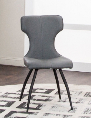 Show details for Charcoal Polyurethane Chair - Matte Black Frame Picture of Charcoal Polyurethane Chair - Matte Black Frame