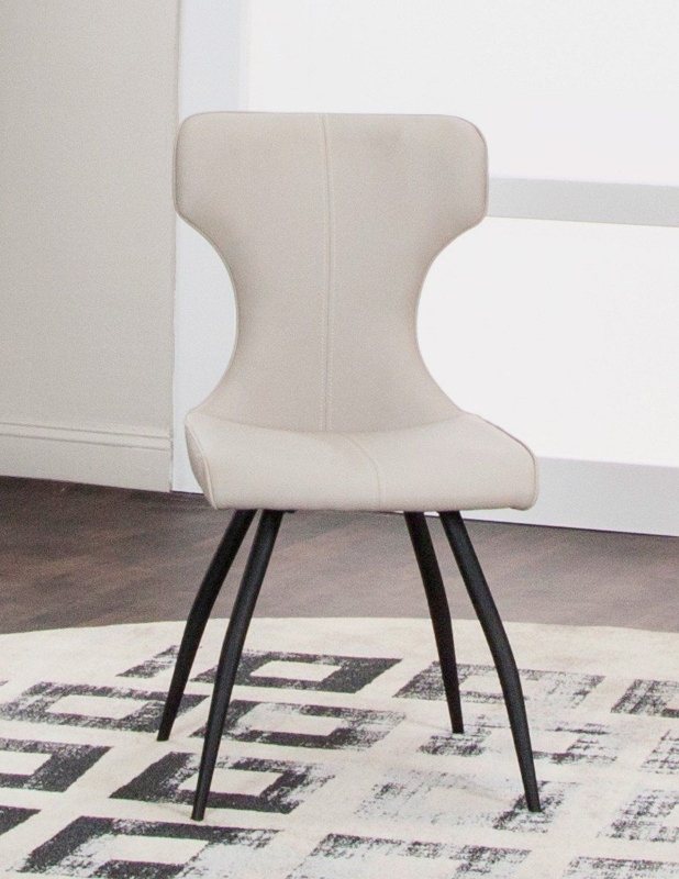 Picture of Taupe or Charcoal Polyurethane Chair - Matte Black Frame