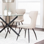 Picture of Taupe or Charcoal Polyurethane Chair - Matte Black Frame