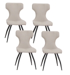 Picture of Taupe or Charcoal Polyurethane Chair - Matte Black Frame
