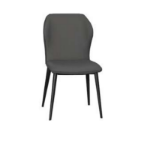 Picture of Charcoal Polyurethane Chair - Matte Black Frame