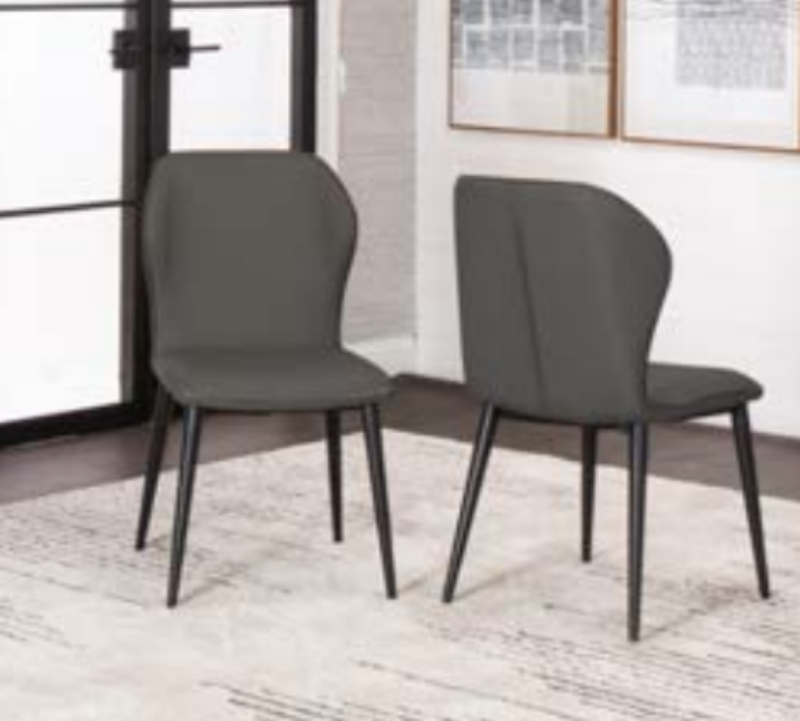 Picture of Charcoal Polyurethane Chair - Matte Black Frame