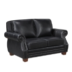 Picture of Genuine Leather Black Loveseat