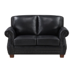 Picture of Genuine Leather Black Loveseat