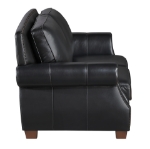 Picture of Genuine Leather Black Loveseat