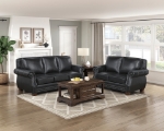 Picture of Genuine Leather Black Loveseat