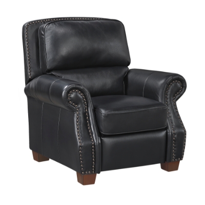 Show details for Genuine Leather Black Push Back Reclining Chair Picture of Genuine Leather Black Push Back Reclining Chair