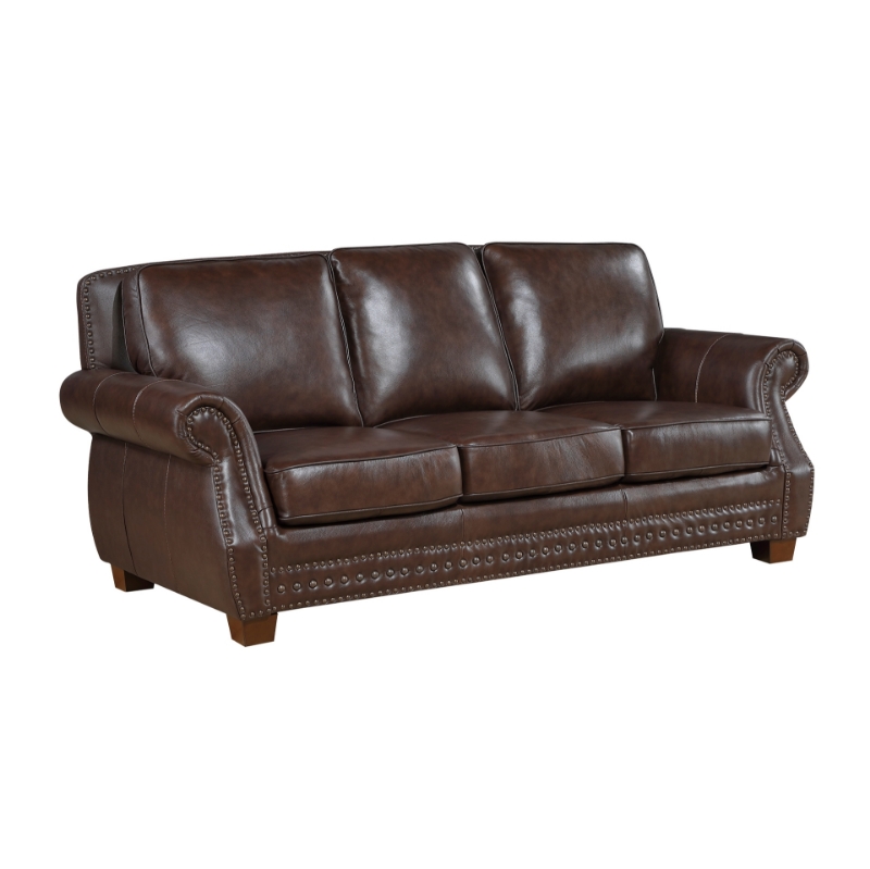 Picture of Genuine Leather Brown Sofa