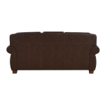 Picture of Genuine Leather Brown Sofa, Loveseat and Push Back Reclining Chair