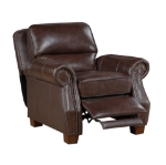 Picture of Genuine Leather Brown Sofa, Loveseat and Push Back Reclining Chair